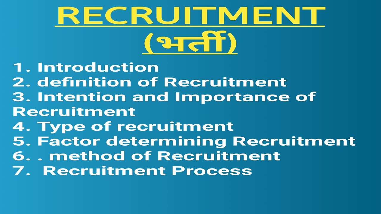 RECRUITMENT, Subject - nursing management, 5 marks important question of University exam