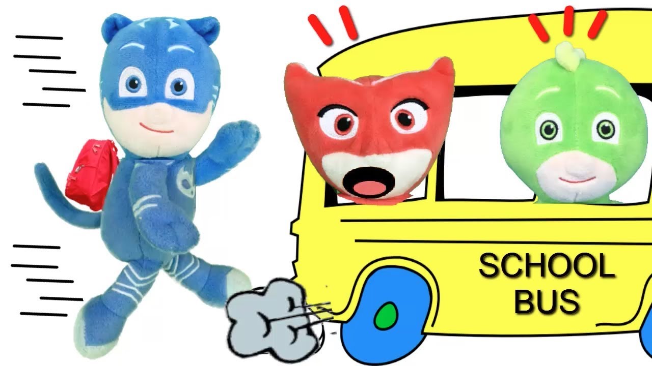 Pj masks en español: Catboy y el autobus escolar.Heroes en pijamas y el bus del colegio para niños