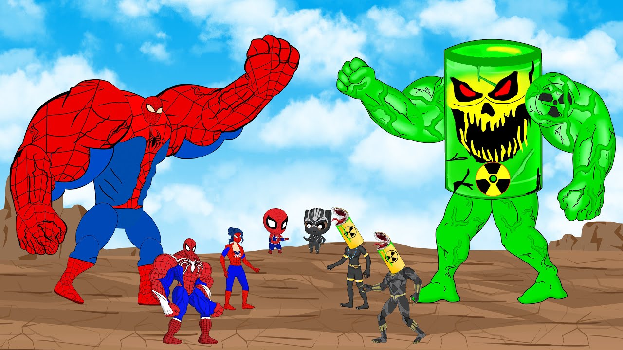 SPIDERMAN Family & Black Panther Vs Evolution Of MONSTER RADIATION: Who Win? | SUPER HEROES MOVIE