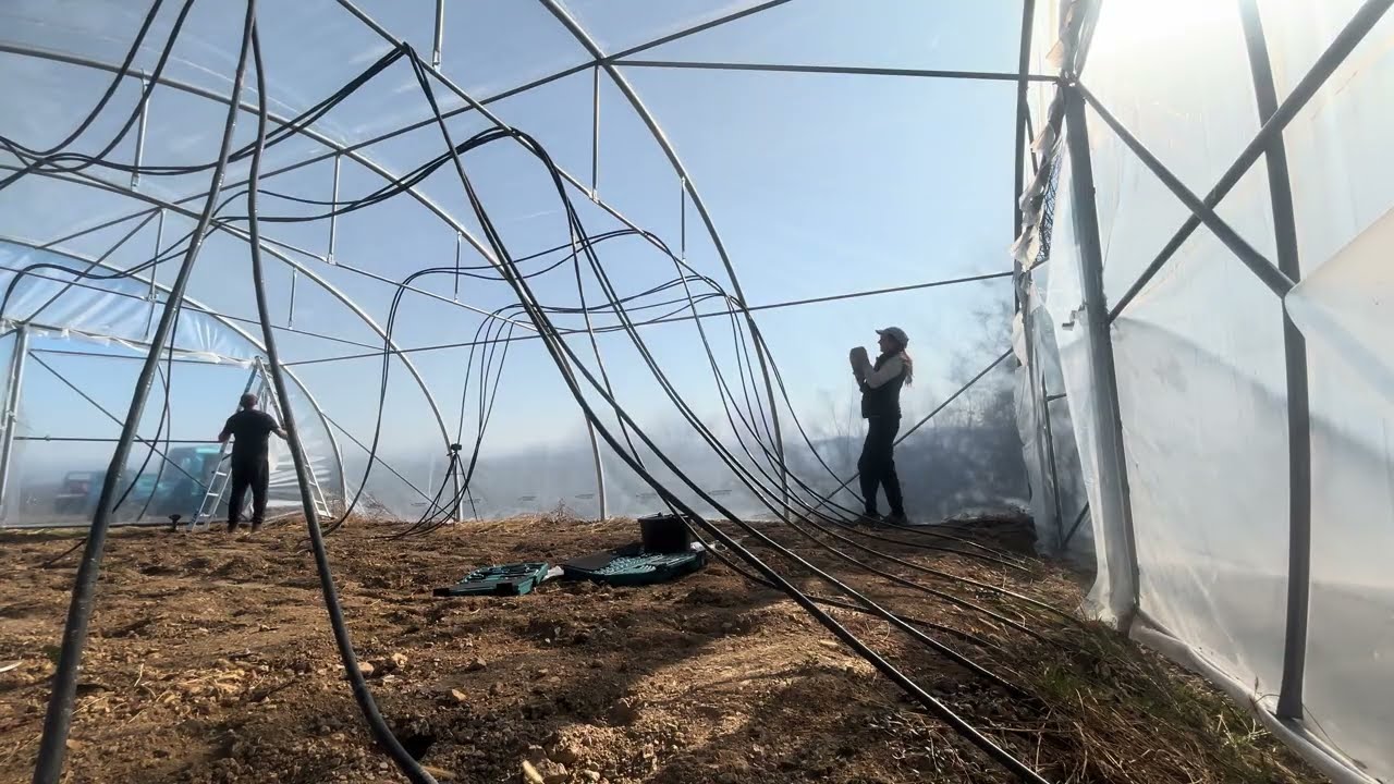 Building Strong Greenhouse Support Wires on Our Small Farm