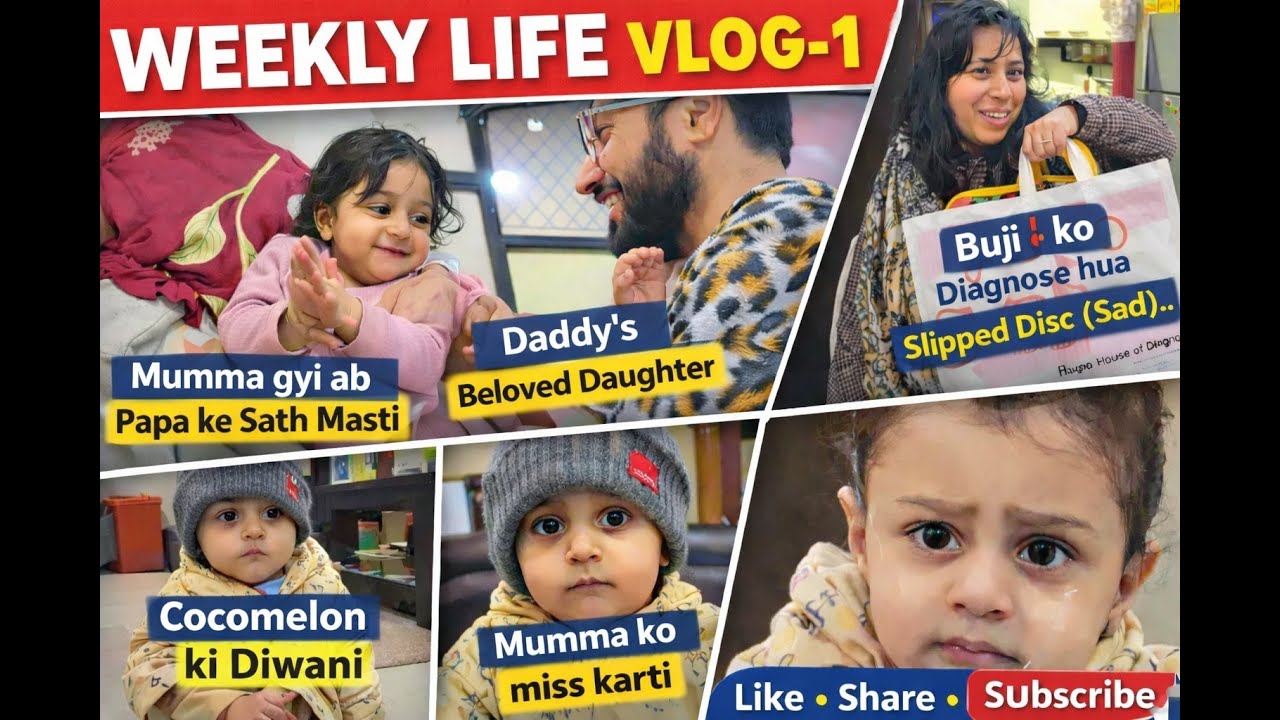 WEEKLY LIFE VLOG-1 | Mumma Gyi 😢 Papa Ke Sath Masti ❤️ | Cocomelon Ki Diwani | Emotional Family Vlog