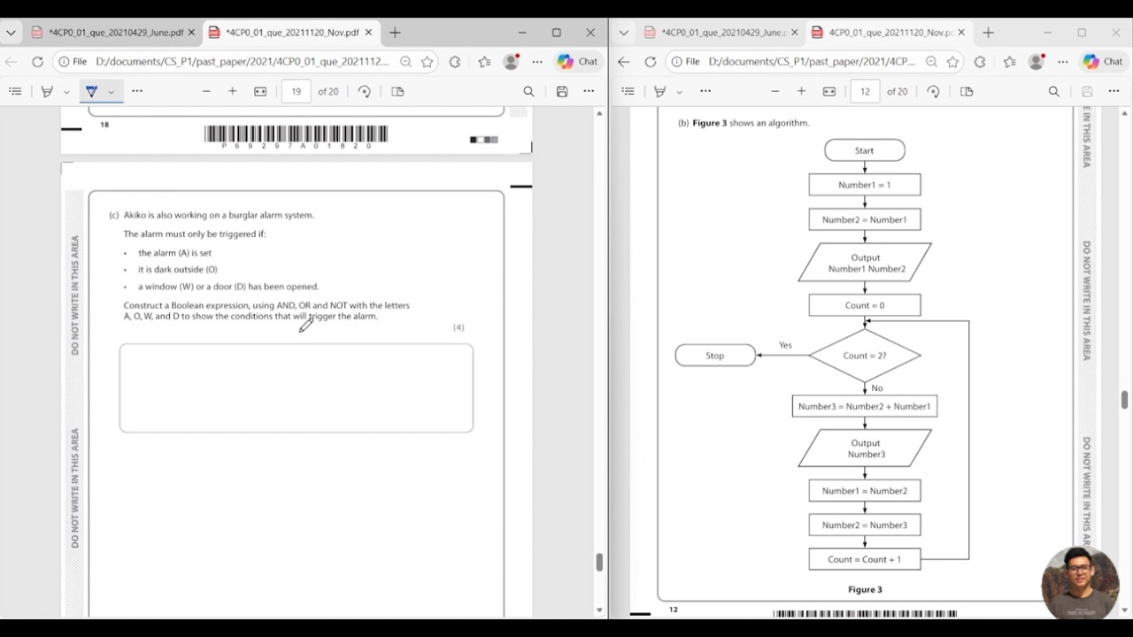 Edexcel IGCSE CS (June+Nov 2021) | Algorithm, Logic and Trace Table Practice