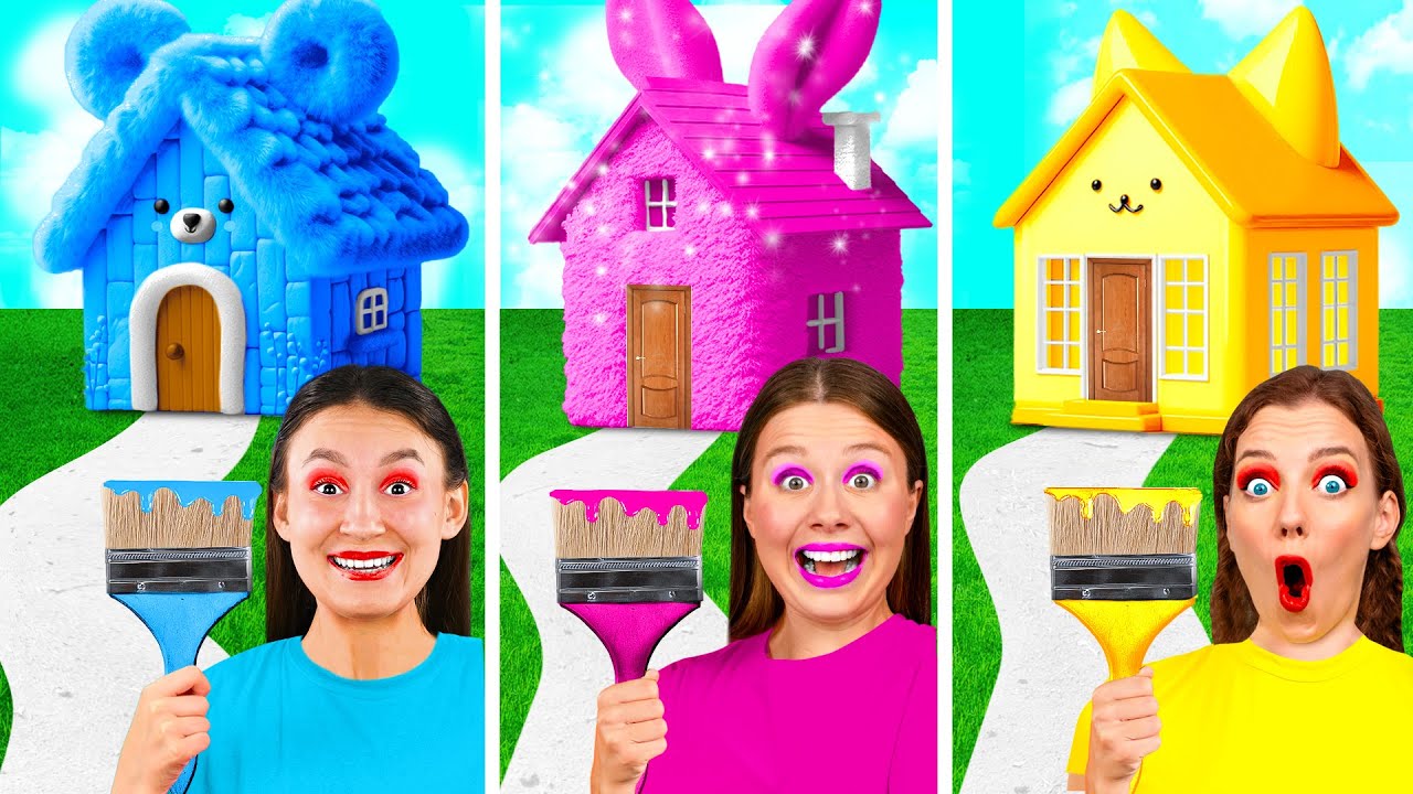 Домики Одного Цвета Челлендж | Креативные Лайфхаки Для Декора от Fun Teen