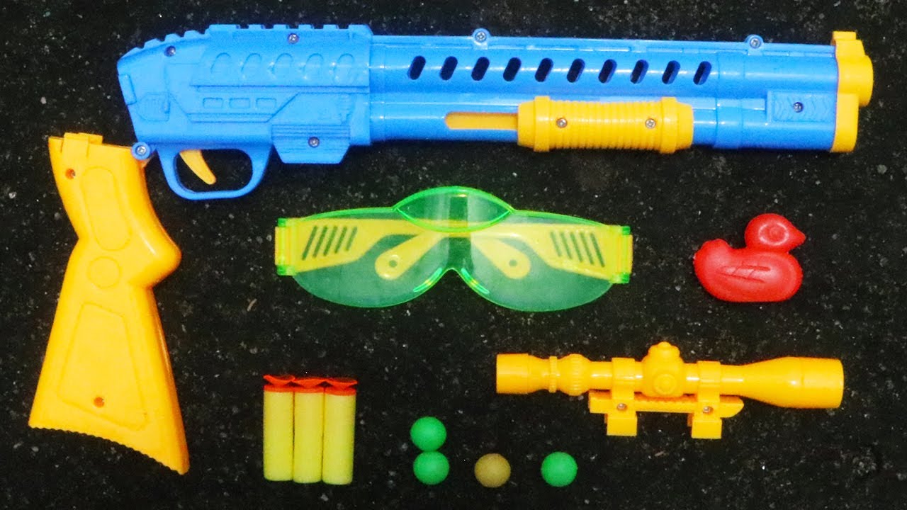 S700A Realistic Shooter Rifle Toy Gun ! 2 Types of Bullets with Some Colorful Plastic Toys
