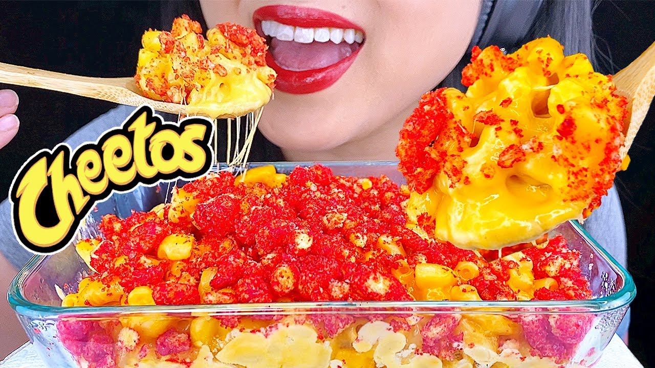 ASMR HOT CHEETOS MAC N CHEESE Mukbang (ASMR Eating No Talking) Eating Sounds | ASMR Phan