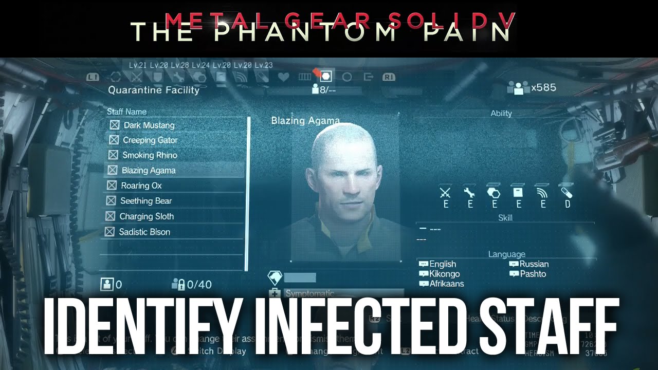 Metal Gear Solid 5: The Phantom Pain — как определить заражённых сотрудников для карантина