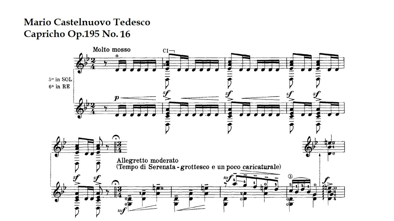 M. Castelnuovo Tedesco. Capricho Op.195 N16