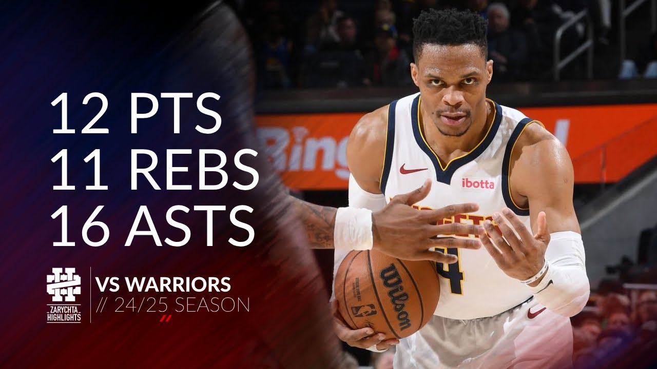 Russell Westbrook 12 pts 11 rebs 16 asts vs Warriors 24/25 season