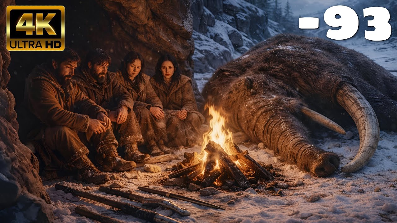 Life in The Ice Age — Cave Living , Mammoth Hunt , and Surviving a Deadly Snowstorm ❄️🌨️