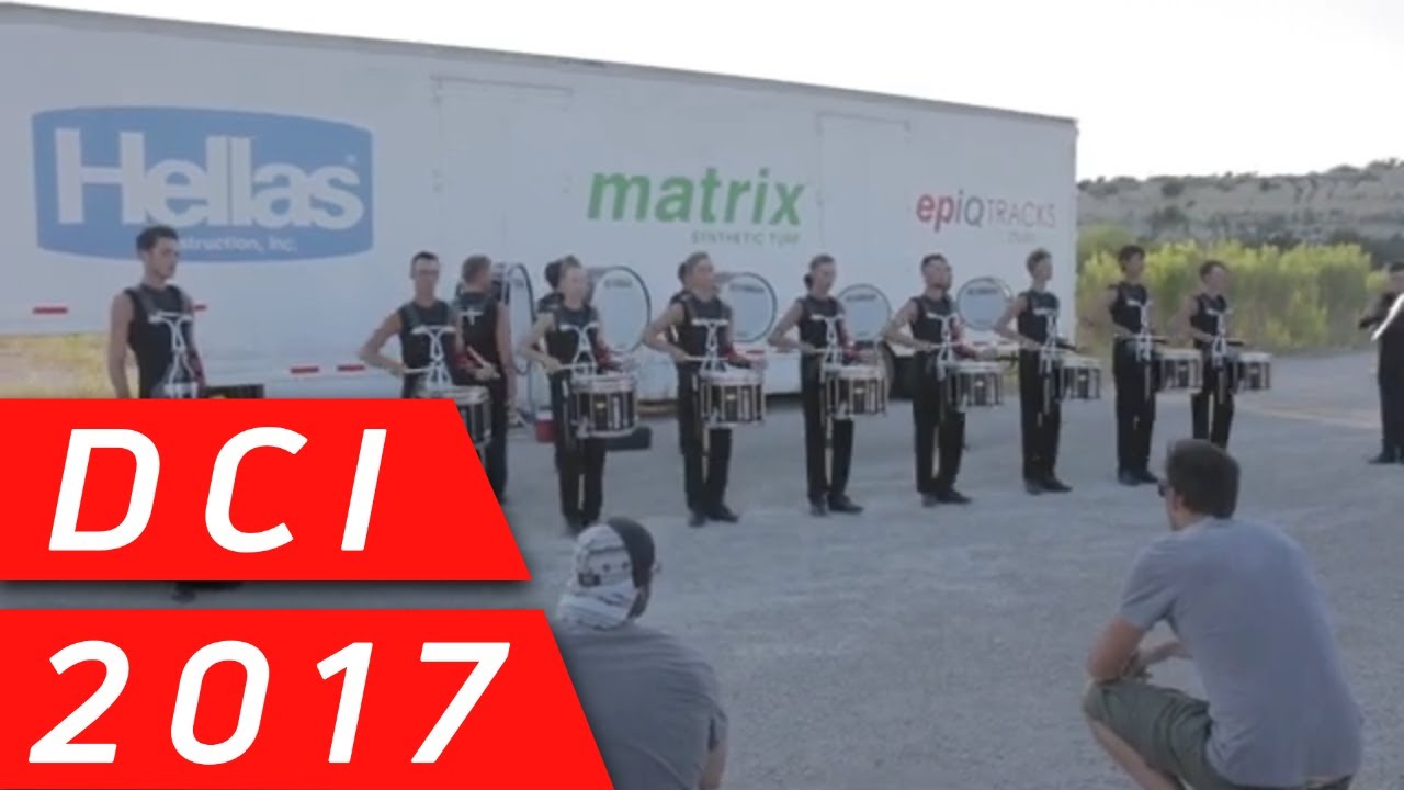 Crossmen Battery In The Lot At The 2017 DCI Tour Premiere In San Antonio