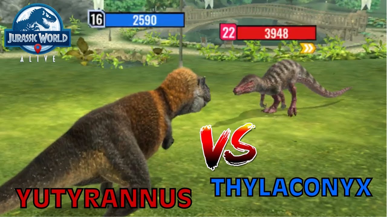 Yutyrannus vs Thylaconyx - Jurassic World Alive