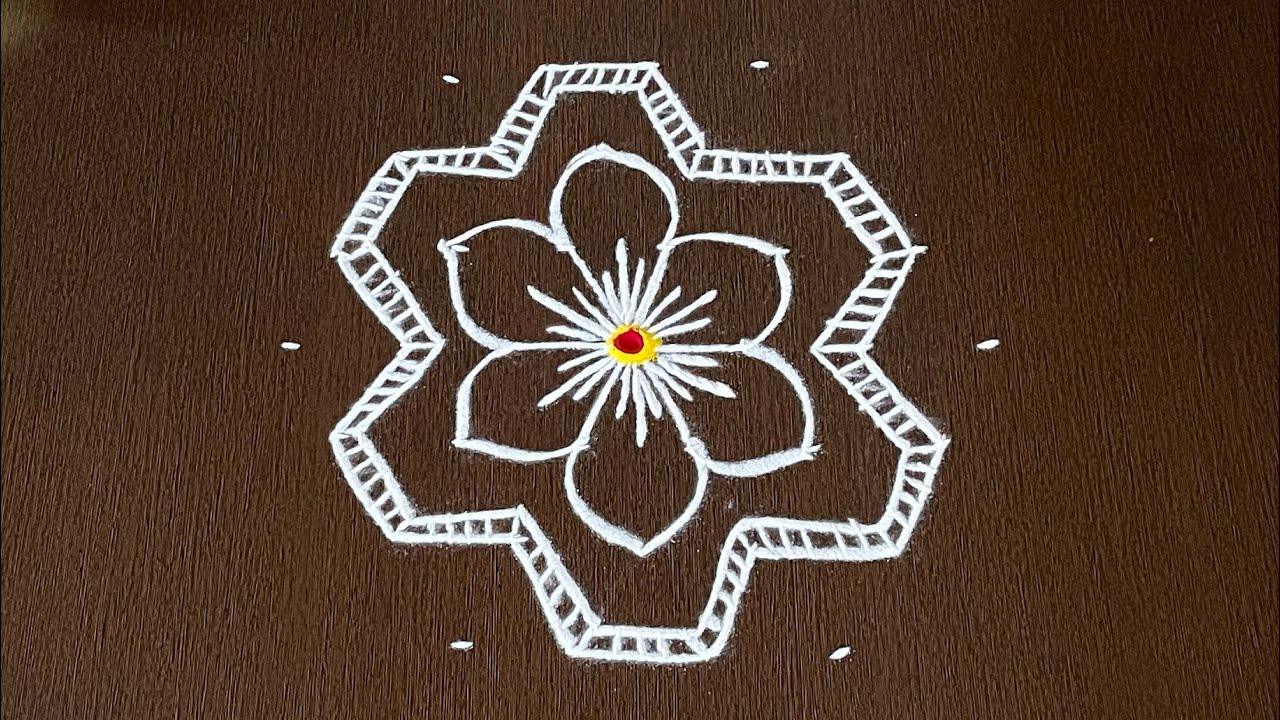 7×4 Dots Easy Daily Muggulu | Thipkyanchi,Festival Rangoli | Easy Chukkala Muggulu #Star Rangoli