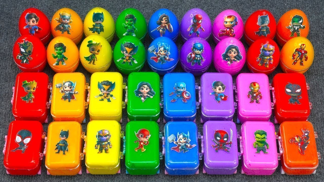 Marvel Superheroes Slime Moments! Spider-Man, Superman, Hulk & More Satisfying Clay Play 🎉