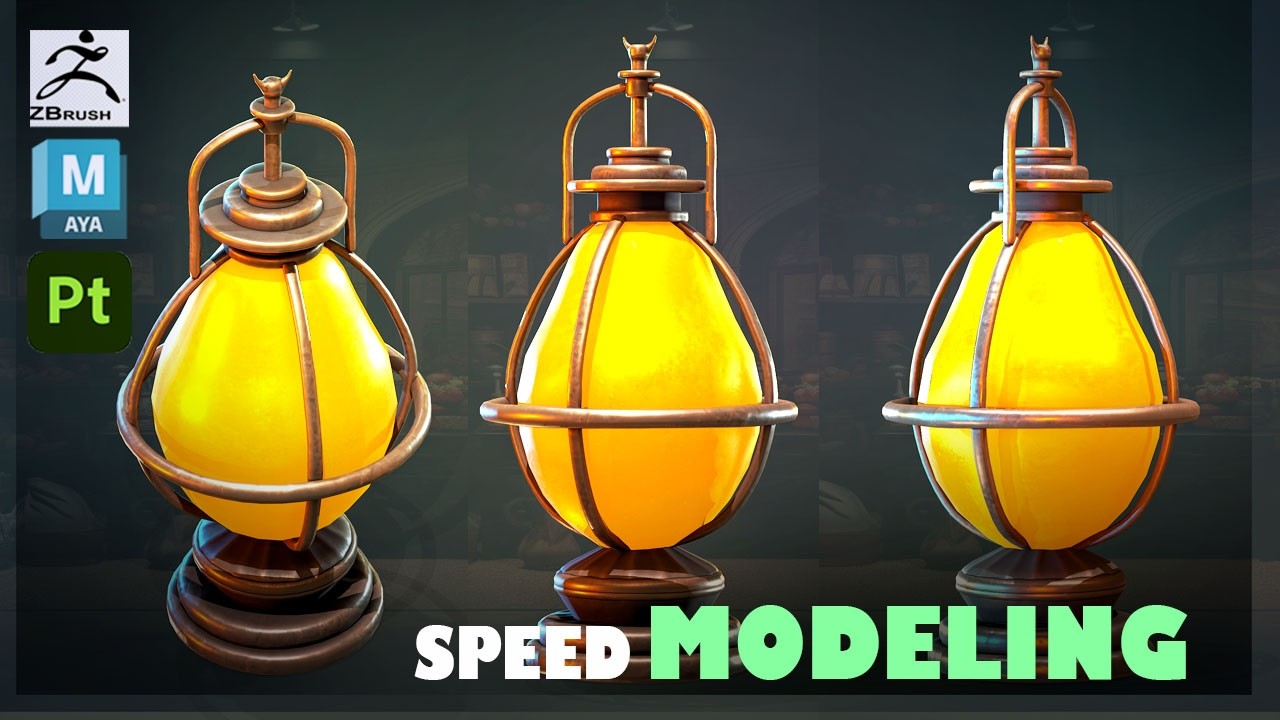 Modeling and Texturing a Stylized Lantern with Maya 2025, Zbrush, and Substance Painter