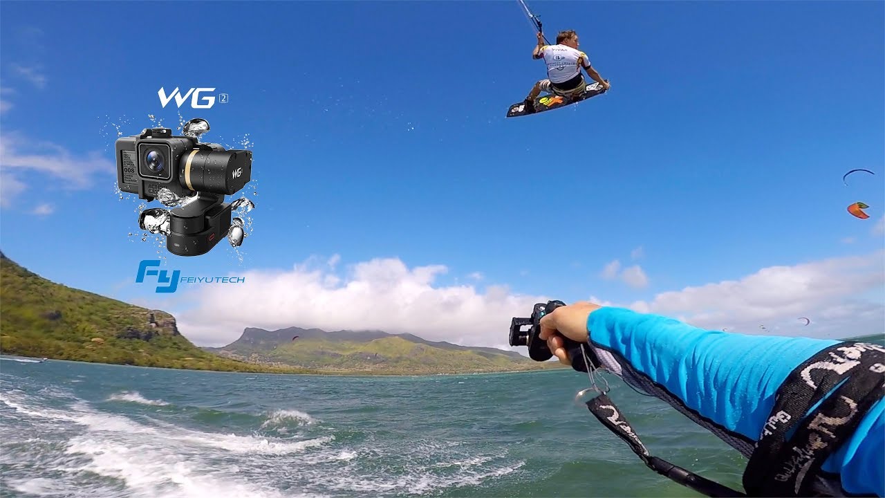 Kitesurfing with waterproof gimbal FeiyuTech WG2