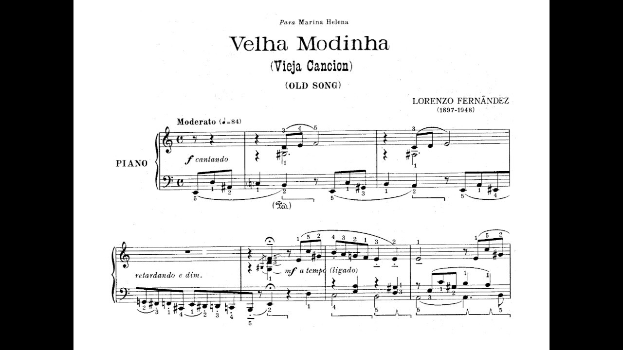Lorenzo Fernandez - 1ª Suíte brasileira I. Velha modinha (Luiz de Moura Castro, piano)