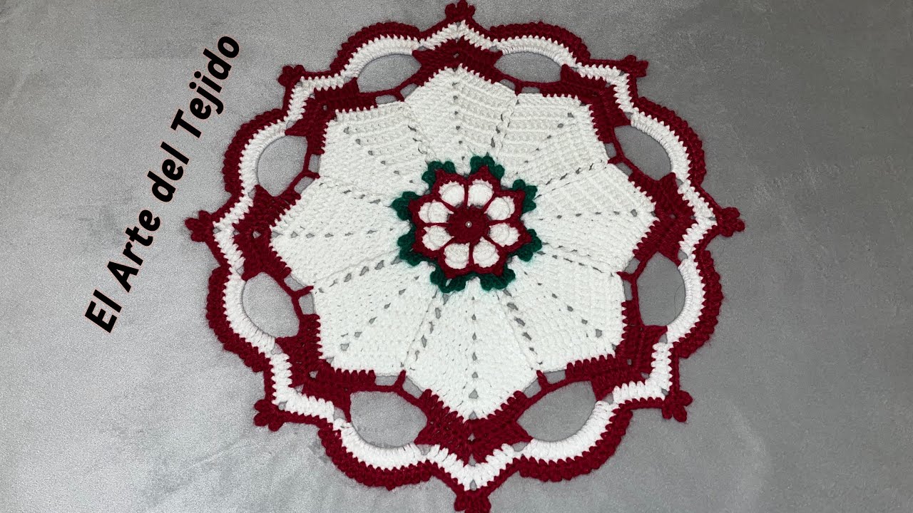 Carpeta/centro de mesa tejido a gancho paso a paso