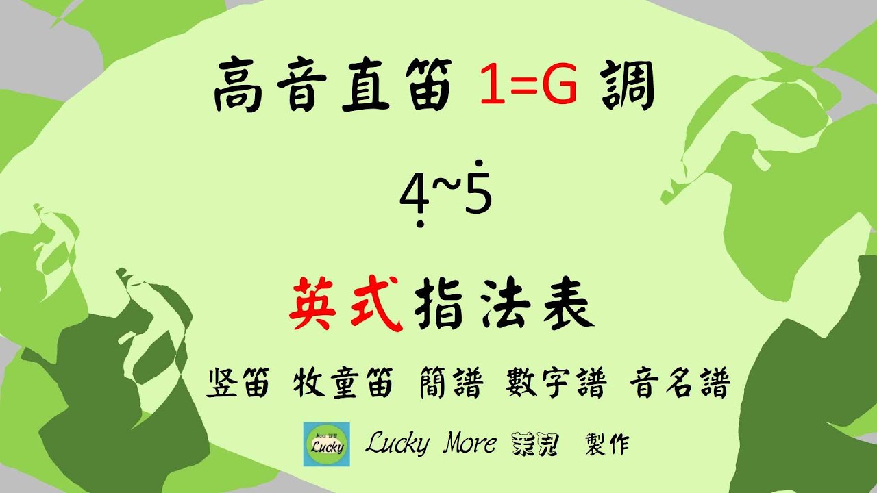 高音直笛1=G英式指法及吹奏 竖笛指法/牧童笛指法/簡譜/音名譜/數字譜/recorder/リコーダー/soprano finger exercise