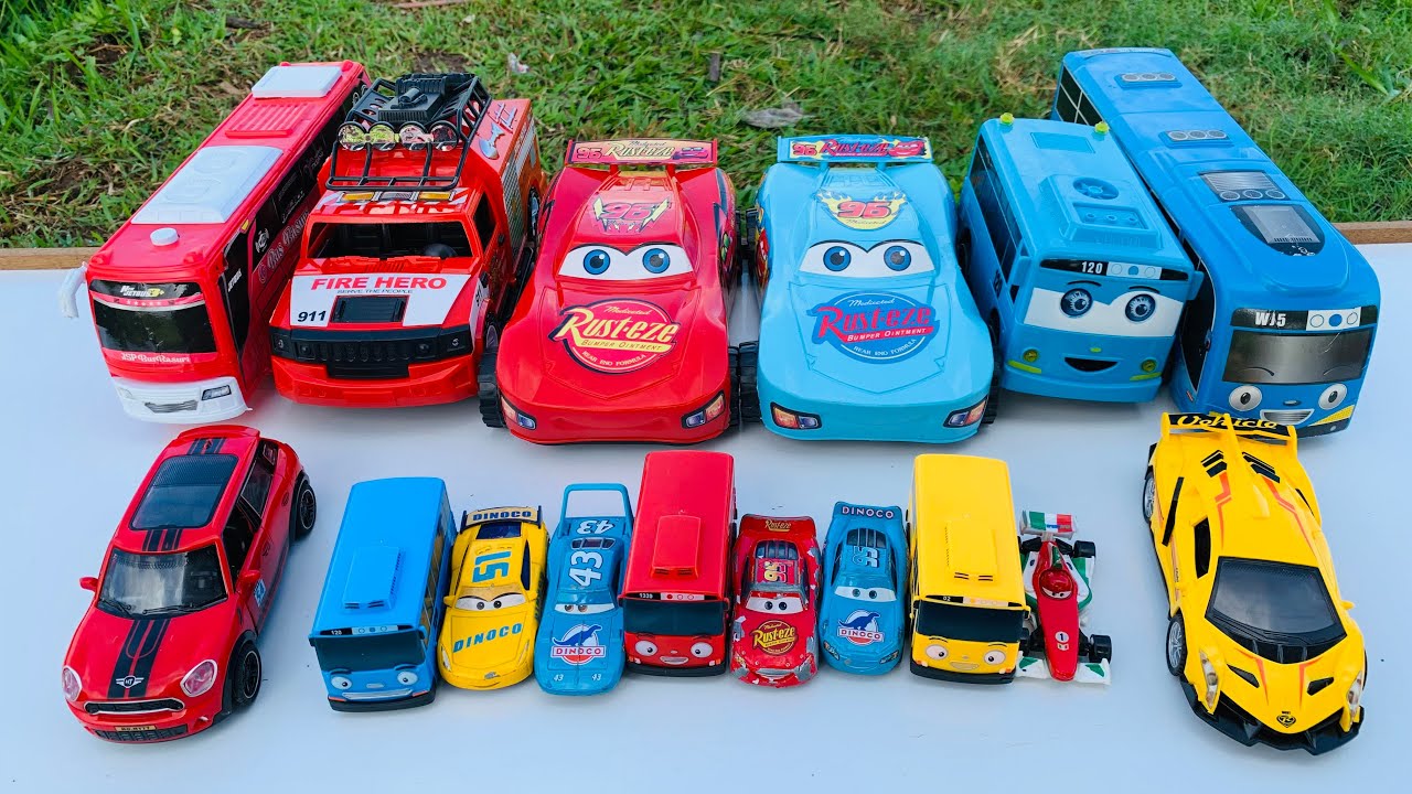 Mobil Mobilan Damkar, Bus Tayo, Mobil Mcqueen, Mobil Balap, Mobil Rolls Royce, Truk Pasir oleng #788