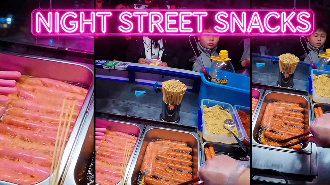 Crispy grilled sausages, 3 for $1, attracting countless customers