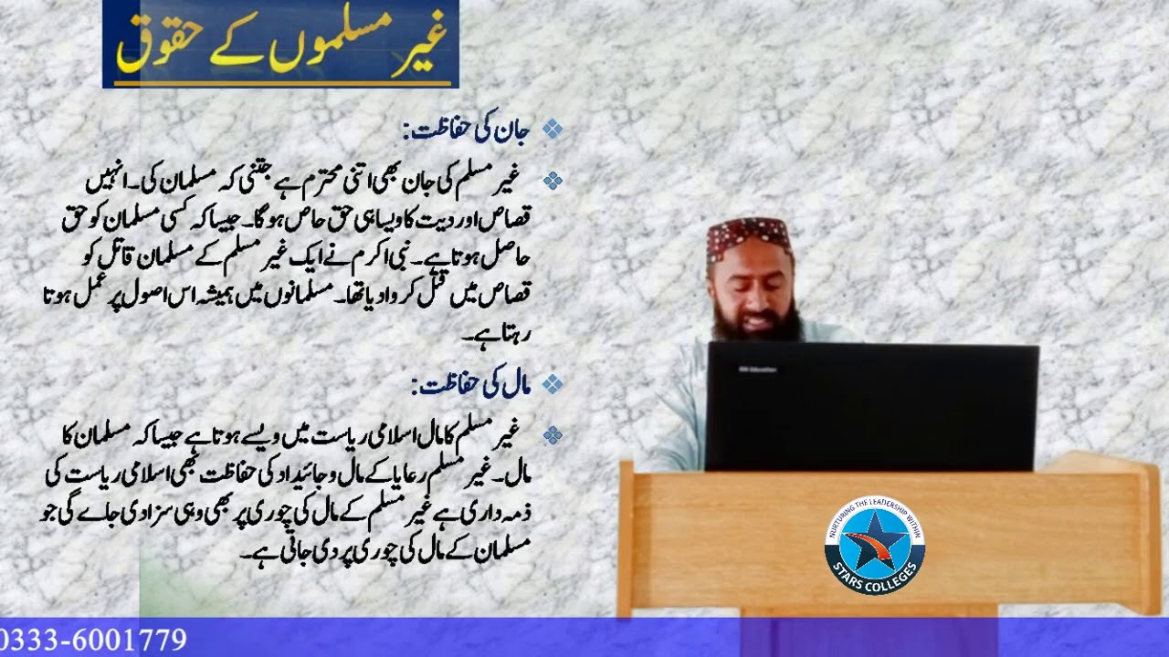 Chap#2, Lec #22 | Ghair Muslimo k Huqooq | 1st Year Islamic Study