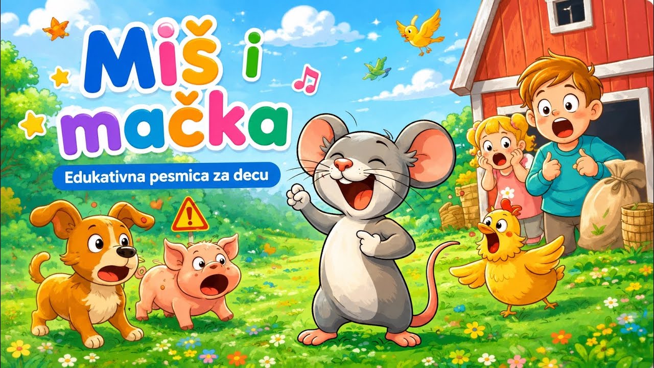 MIŠ I MAČKA-Hvalio se mali mišić 🐭😄 | Vesela dečija pesmica o mišu i maci | Dečiji kutak