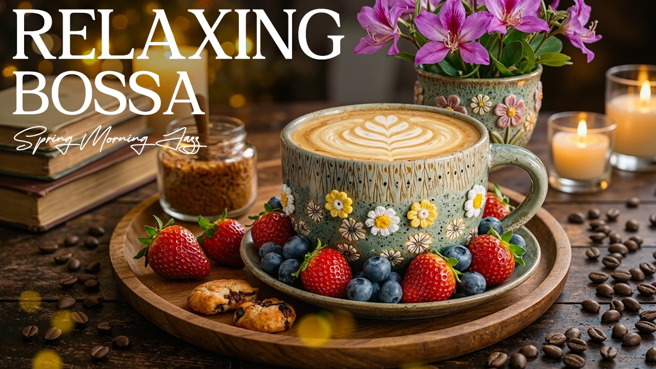 [ Relaxing March Bossa Nova Jazz ] ☕🌸 Positive Jazz for Start the day ~ Spring Morning Coffee Jazz