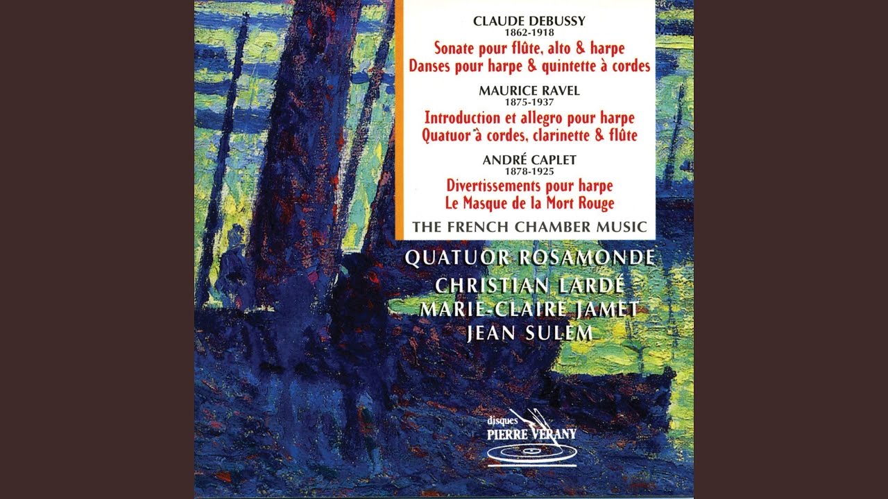 Introduction et allegro en sol bémol majeur pour harpe, quatuor à cordes, clarinette & flûte