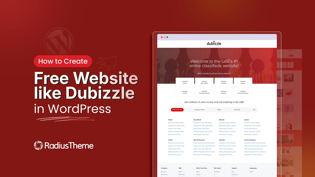 Как создать сайт, похожий на Dubizzle, на WordPress (БЕСПЛАТНЫЙ урок по созданию темы для сайта о...