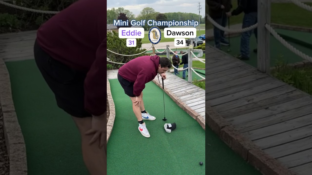 Hole 14, Round 1 | #3 Eddie vs #6 Dawson (Mini Golf Championship) 