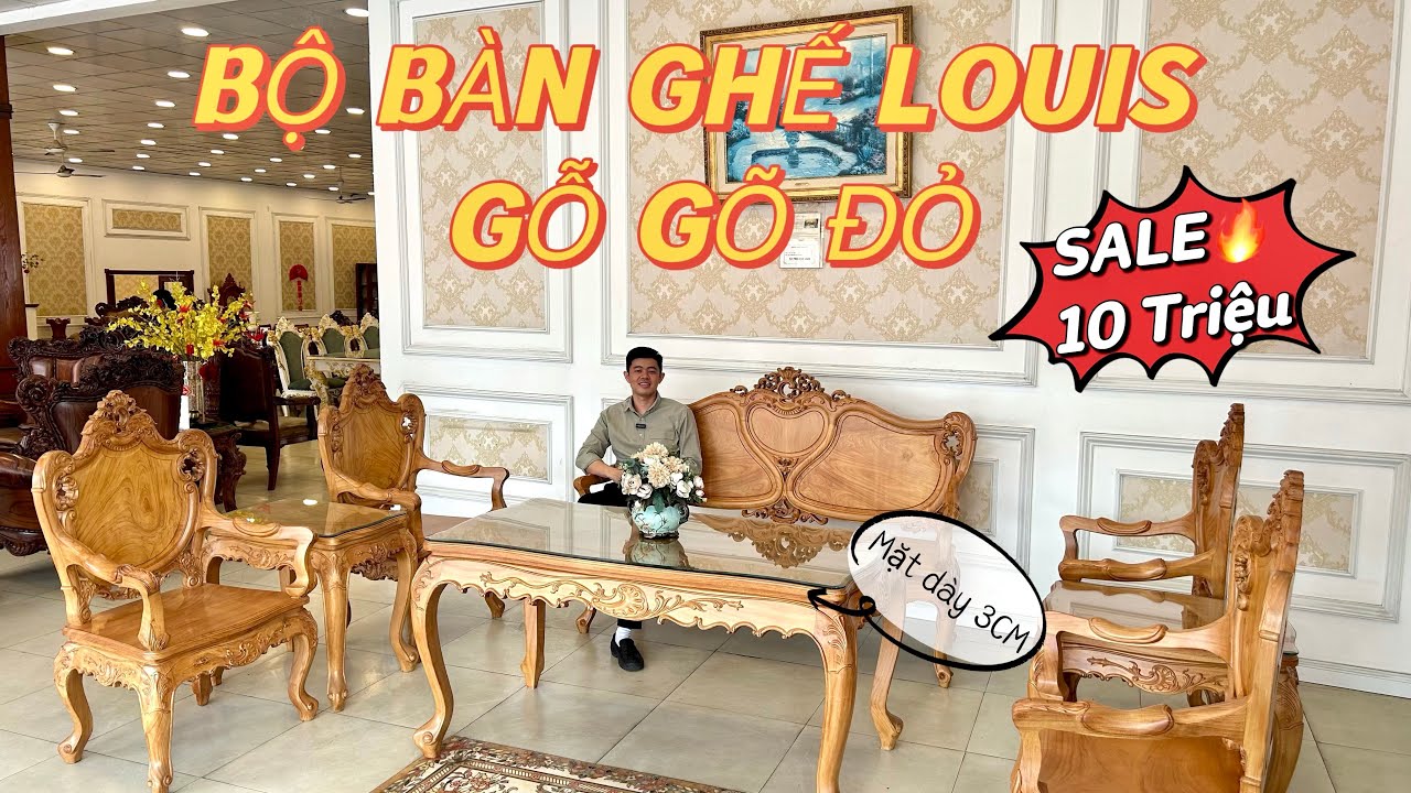 BỘ BÀN GHẾ LOUIS GỖ GÕ ĐỎ-Nét đẹp giữ mãi theo thời gian 