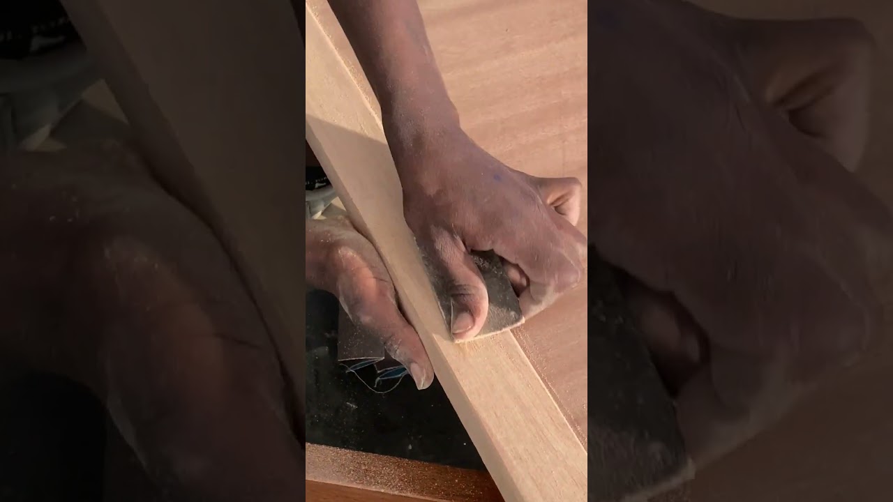 How hand sanding is done.