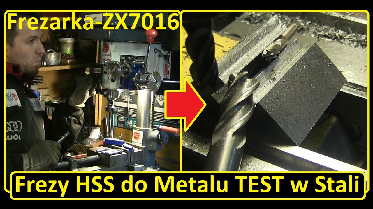 Frezy do metalu HSS z Banggood - Frezowanie w stali na frezarko wiertarce ZX7016 MTP