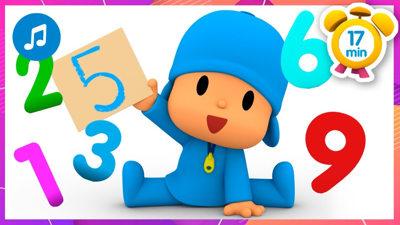 🔢 Aprenda com Pocoyo: Canção de números + MÚSICA INFANTIL [17 min] Desenhos animados para Crianças
