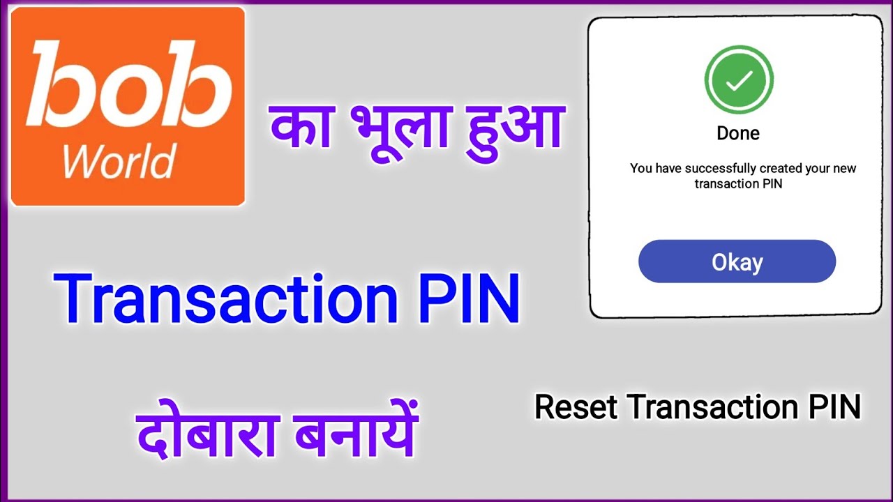 How to Forgot bob world Transaction PIN | reset bob world Transaction PIN