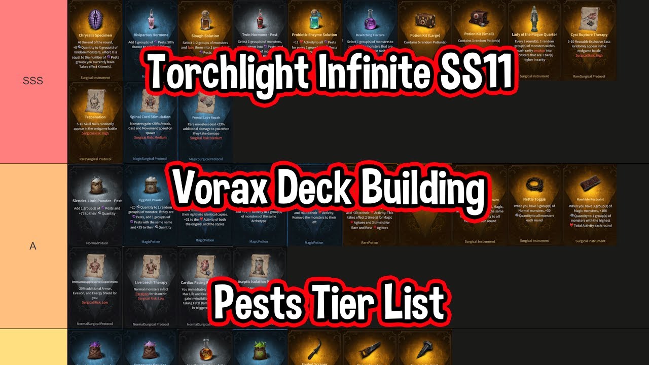Torchlight Infinite SS11 // Deck Building Tier List // TLI: Vorax