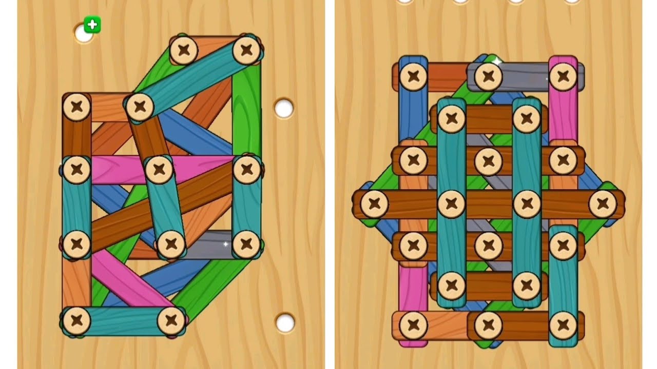 Wood Screw Puzzle Level 56 and 57