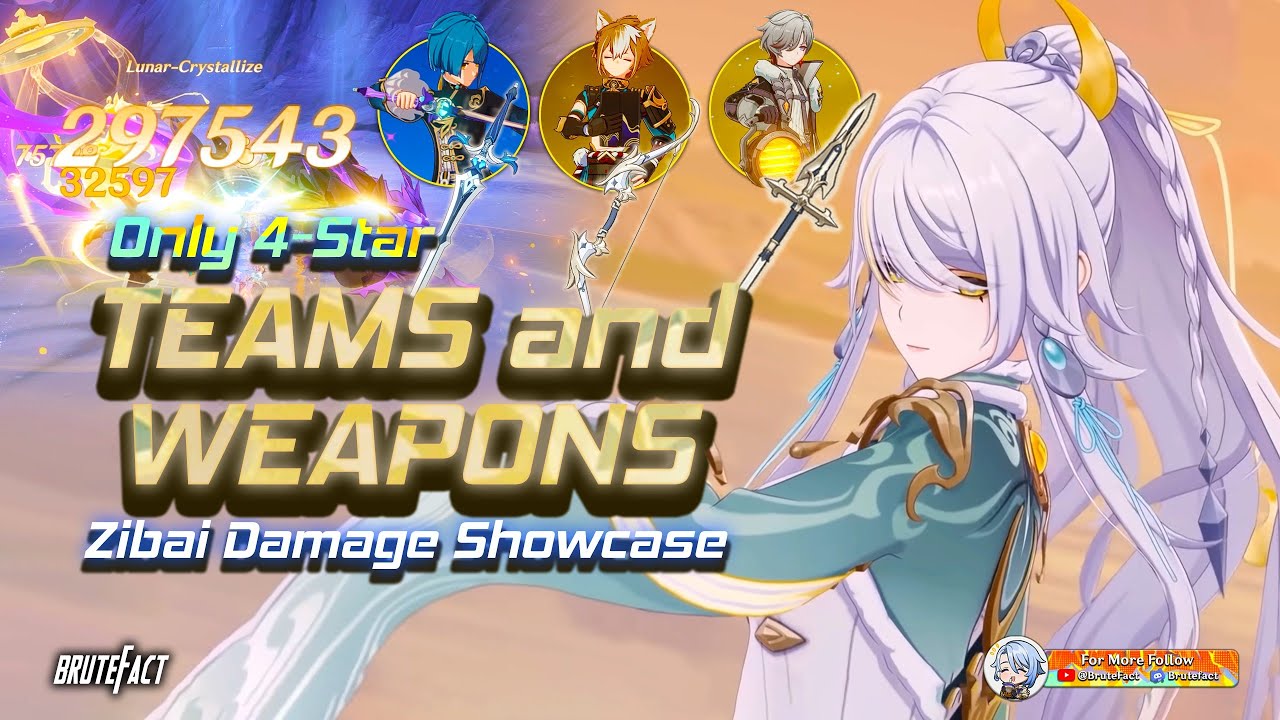 ZIBAI F2P Lunar-Crystallize Team Showcase | 4-Star Characters & Weapons Showcase | Genshin Impact