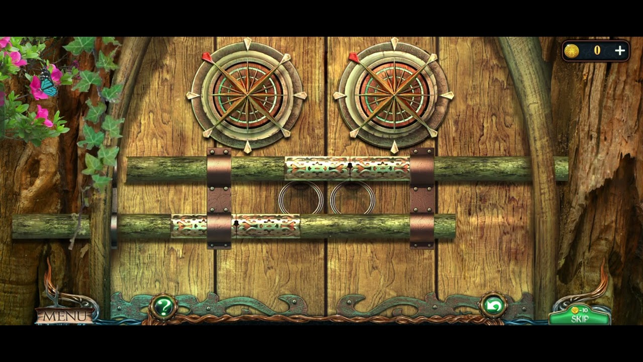 Lost Lands 1 Mini Game Tree Door Compass Wheels Bars Lock Puzzle Solution Clue Hunter 1M