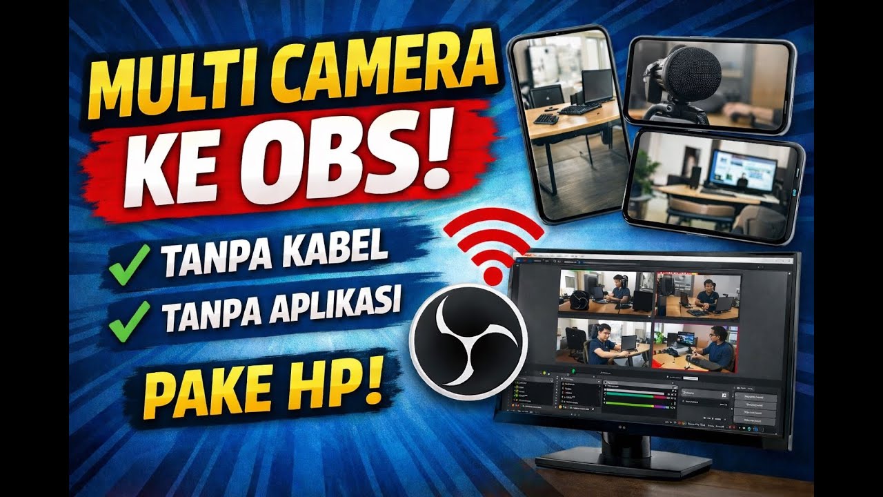 Cara paling efisien setup banyak kamera ke OBS pakai HP (tanpa kabel)