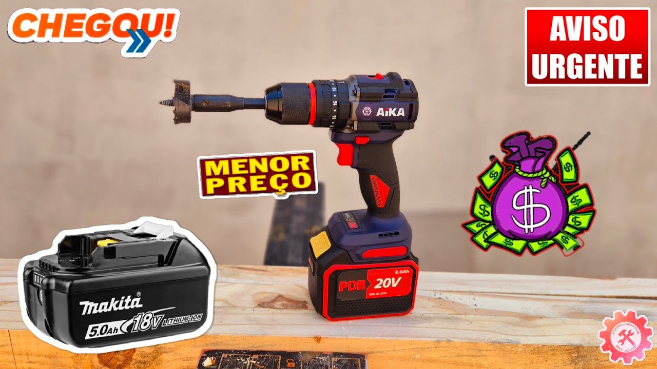 O PREÇO BAIXO VOLTOUUUU - Parafusadeira Furadeira AIKA 20V Brushless