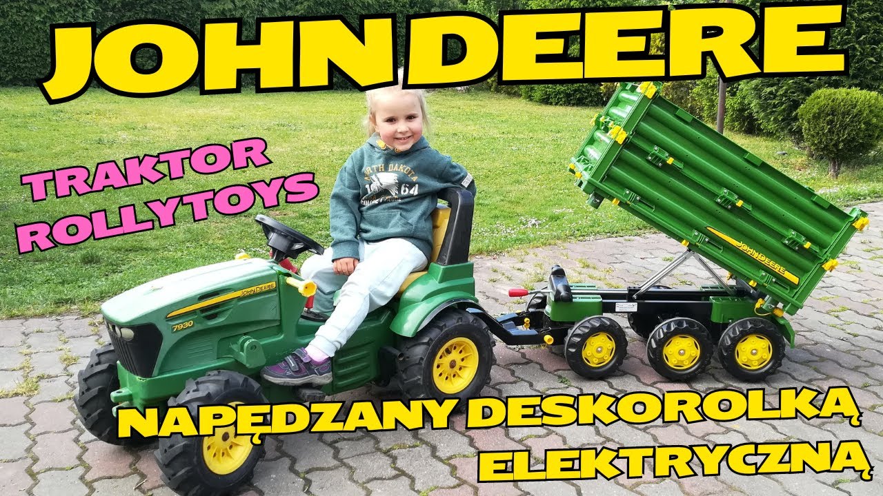 Traktor John Deere Napędzany Deskorolką Elektryczną - Rolly Toys