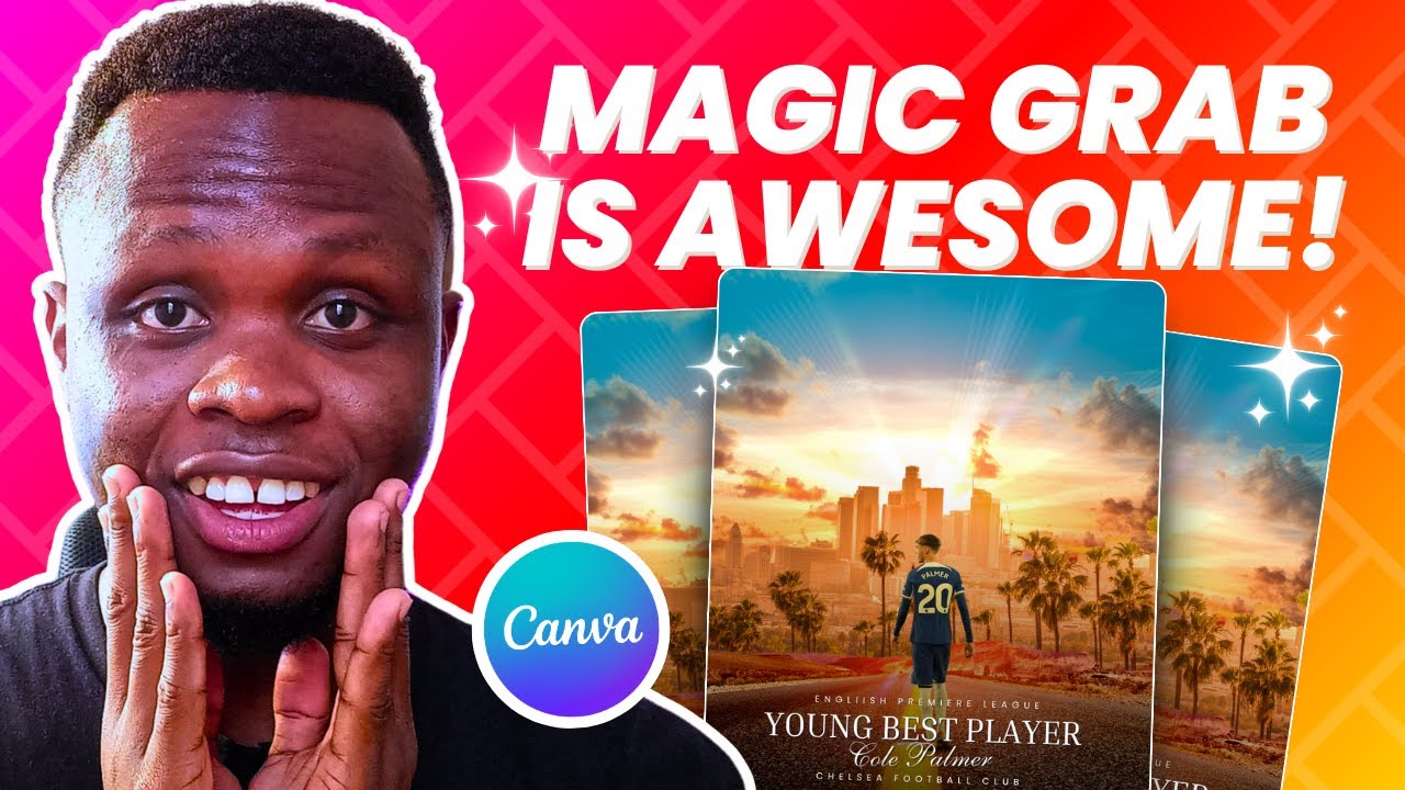I made a Sports Poster in Canva using the New Magic Grab!