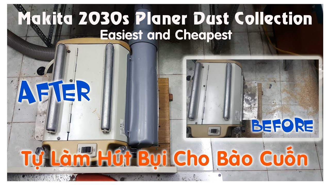 Makita 2030 Planer Dust Collection | Tự Làm Hút Bụi Bào Cuốn Đơn Giản