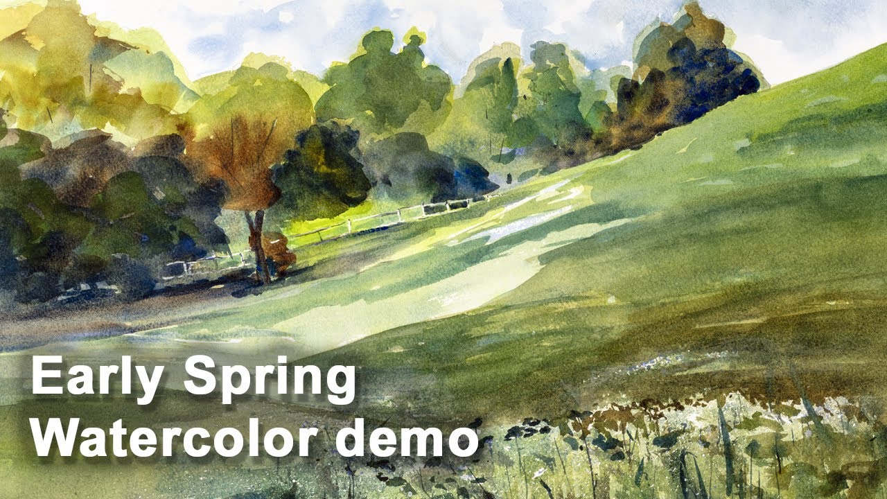 'Early Spring' watercolor demo by David Massey