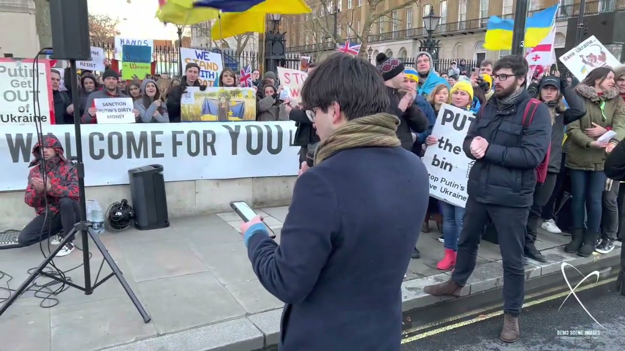 24 February 22 Demonstration In Support of Ukraine. Whitehall - Downing Street. London