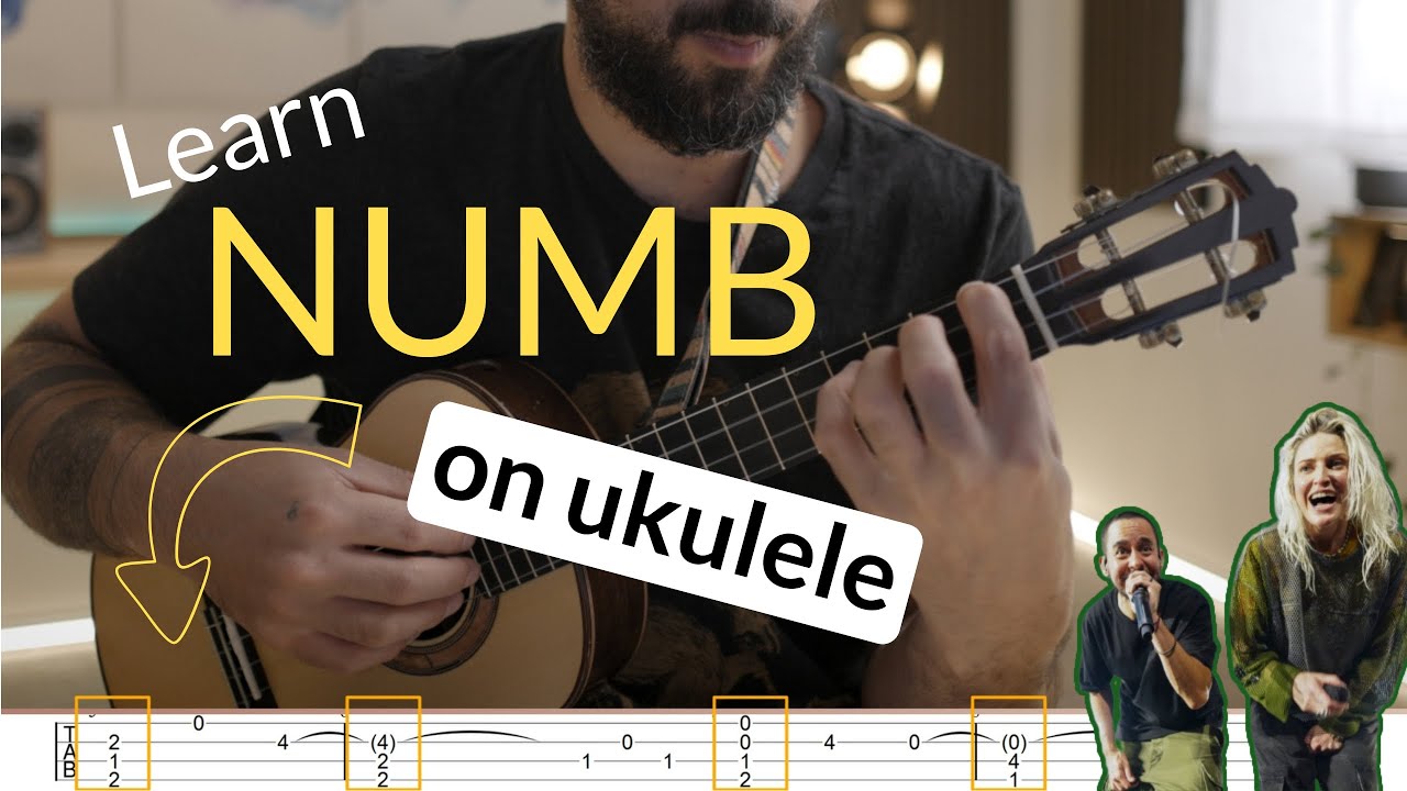 Learn Linkin Park Numb Riff on the Ukulele || Beginner Tutorial