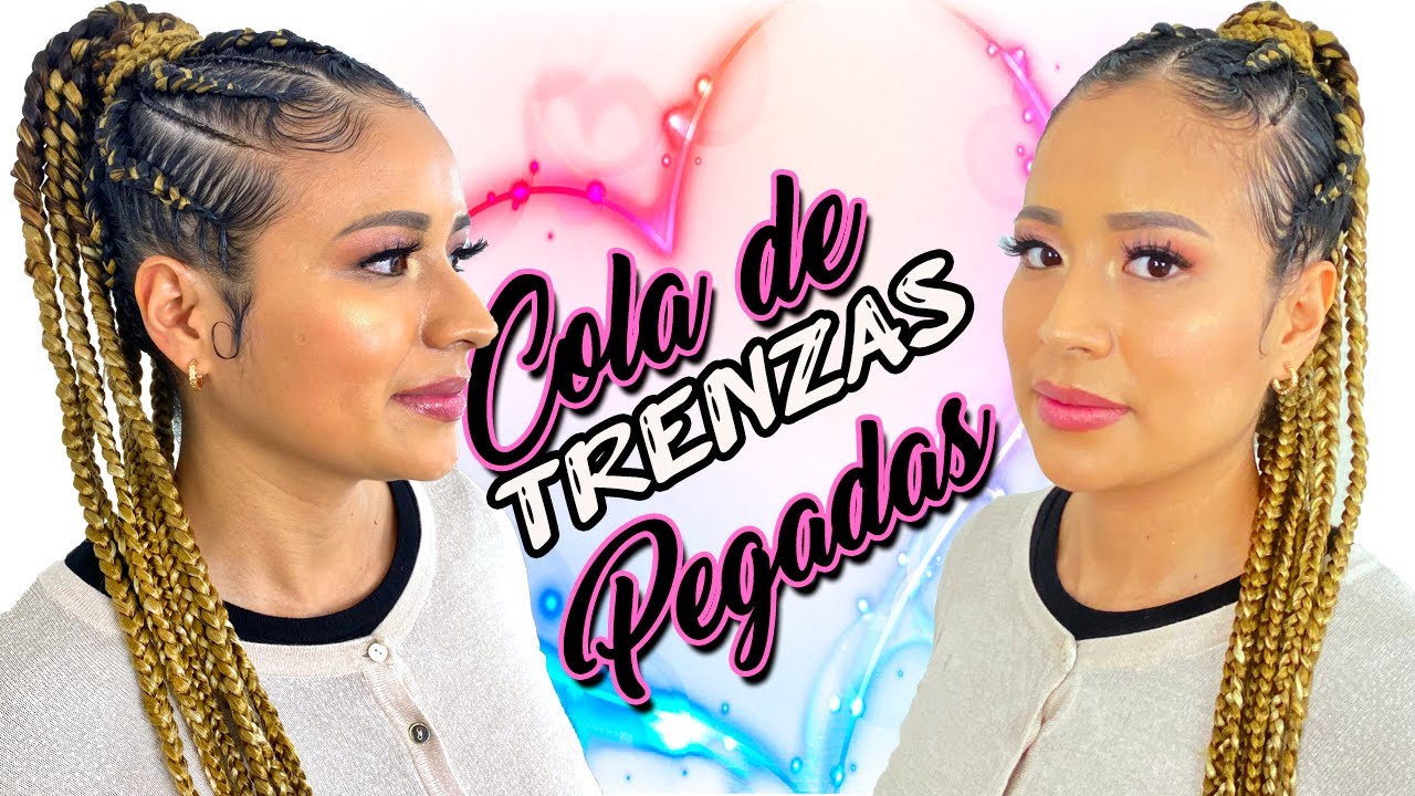 COLETA DE TRENZAS PEGADAS /como hacer trenzas pegadas pasó a paso.