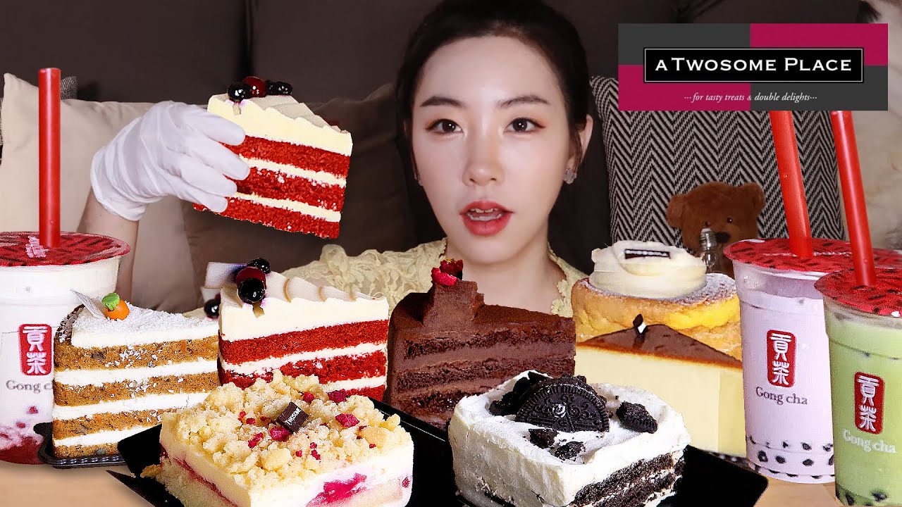 TWOSOME PLACE cake 🍰GONGCHA bubble tea mukbang!
