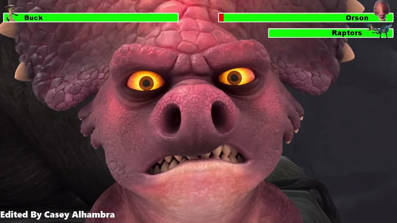 The Ice Age Adventures of Buck Wild (2022) Final Battle with healthbars